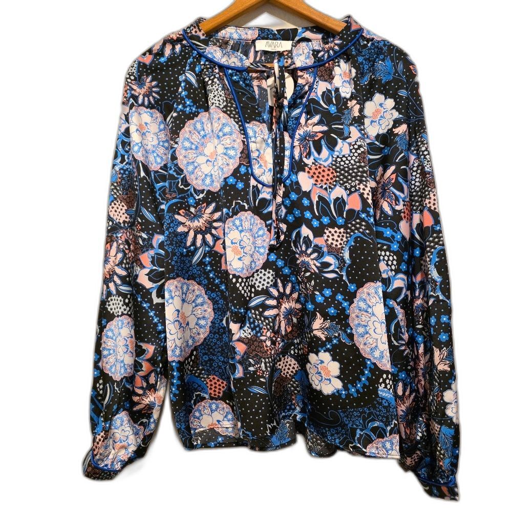 NWT Avara Floral Tunic Top Peasant Long Sleeve Fairy Cottage Size Small $54